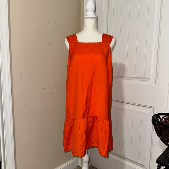Loft orange Linen shift dress - Picture 3 of 10